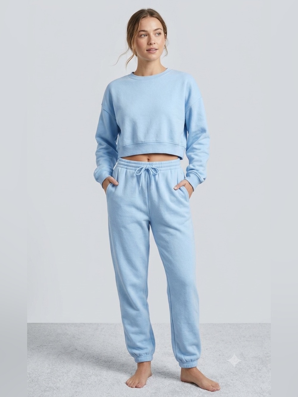 H&M Divided Light Blue 2-Piece Sweatshirt & Joggers Set - Size XS